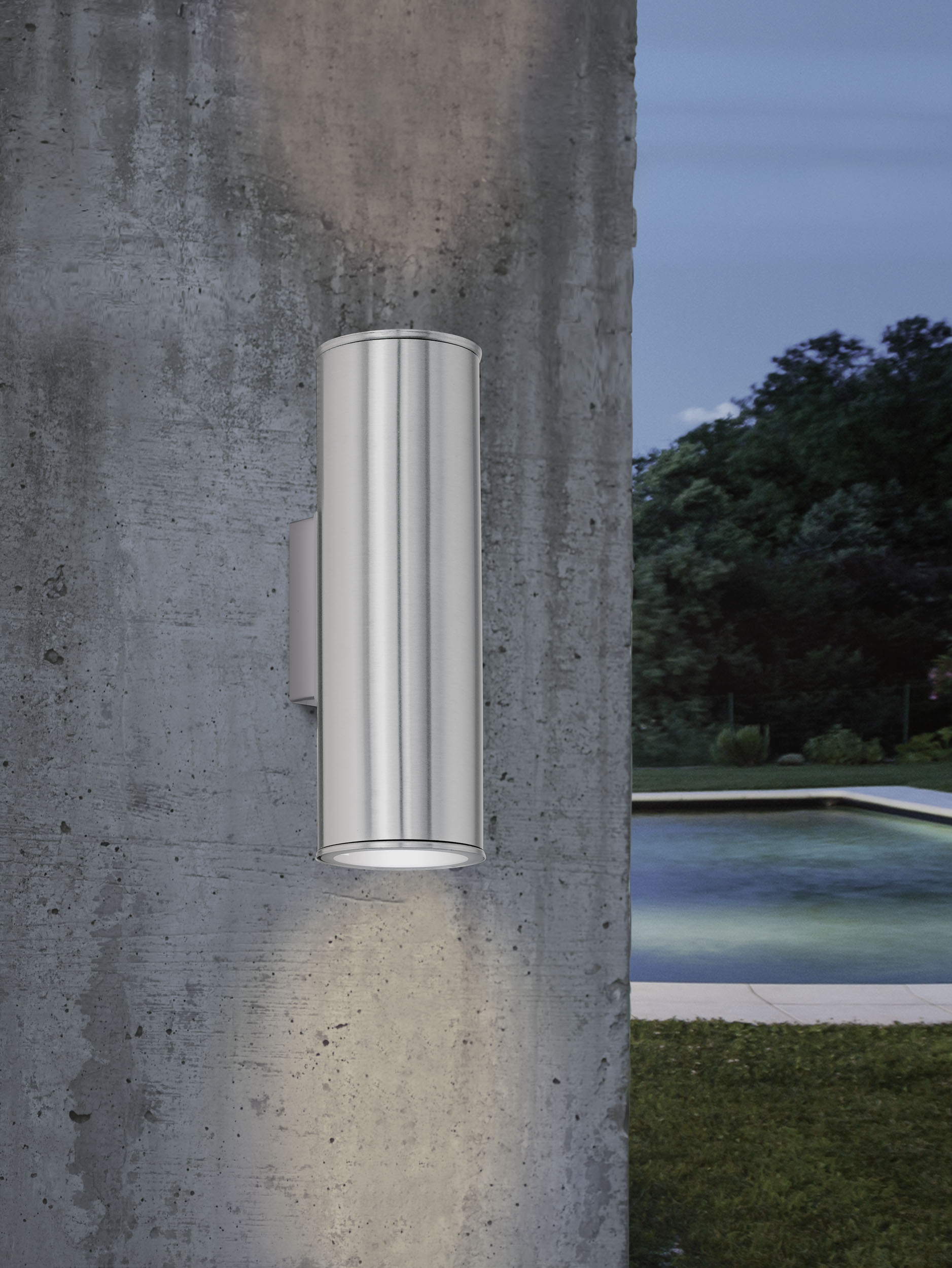 94107 Çöl divar işığı polad gümüşü 2X6Vt 10/20/7 RIGA