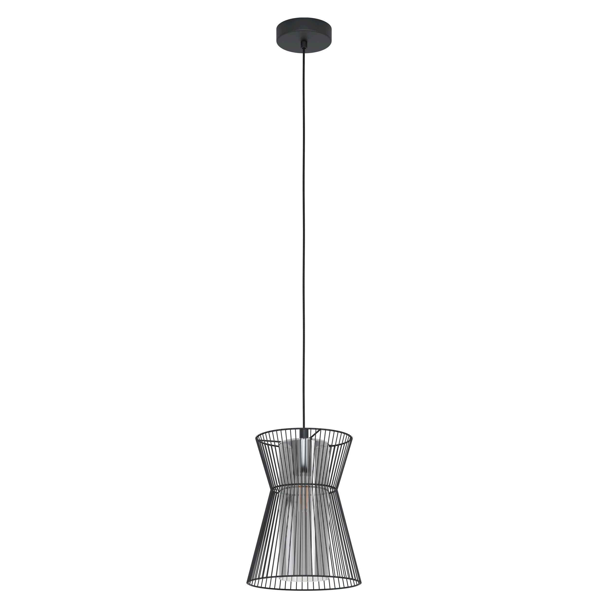 99633 Təkli asqı lampa qara polad boz şüşə 40W 110cm MASETA