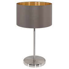 31631 stolüstü lampa boz qəhvəyi parça 60W 42sm MASERLO