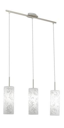 90048 Çilçıraq mat nikel metal ağ şüşə 3X60Vt 72x11sm AMADORA