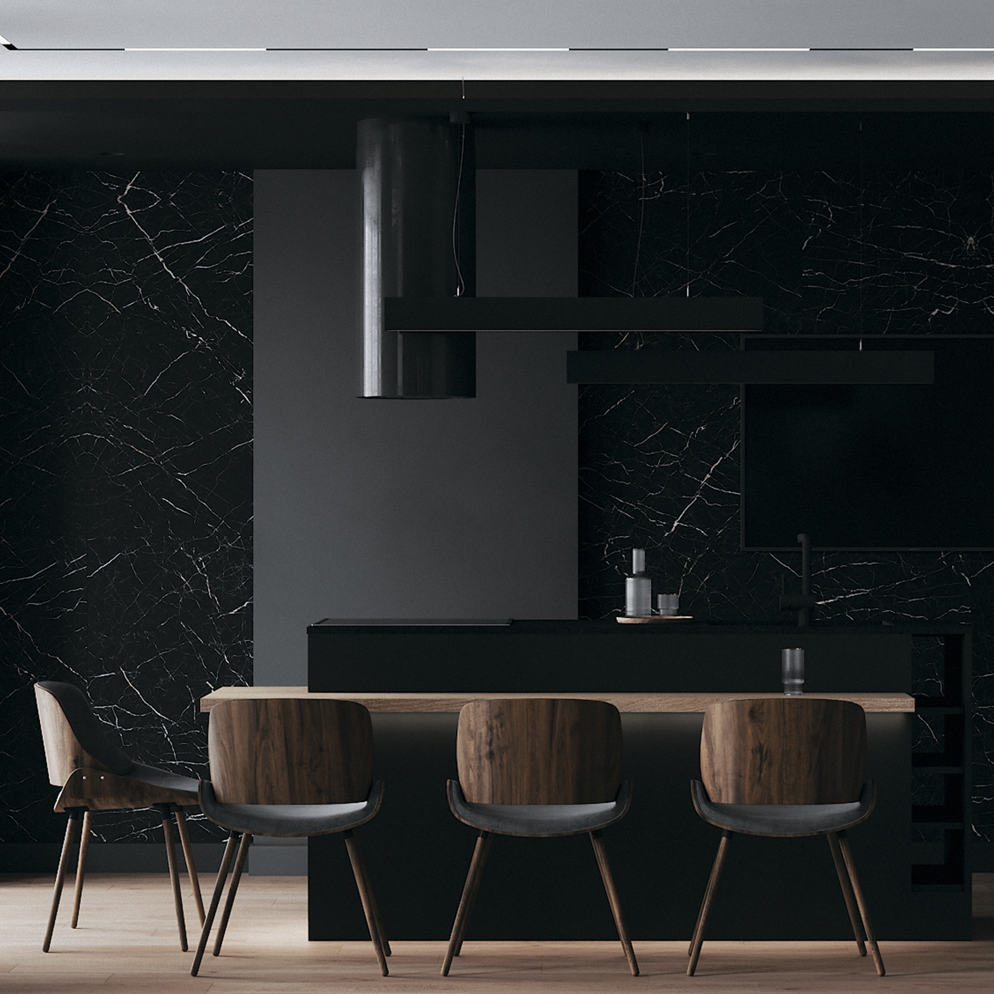 P051PL-L40B4K Çilçıraq qara alüminium 1X40Vt 8/28/208sm VİNDER