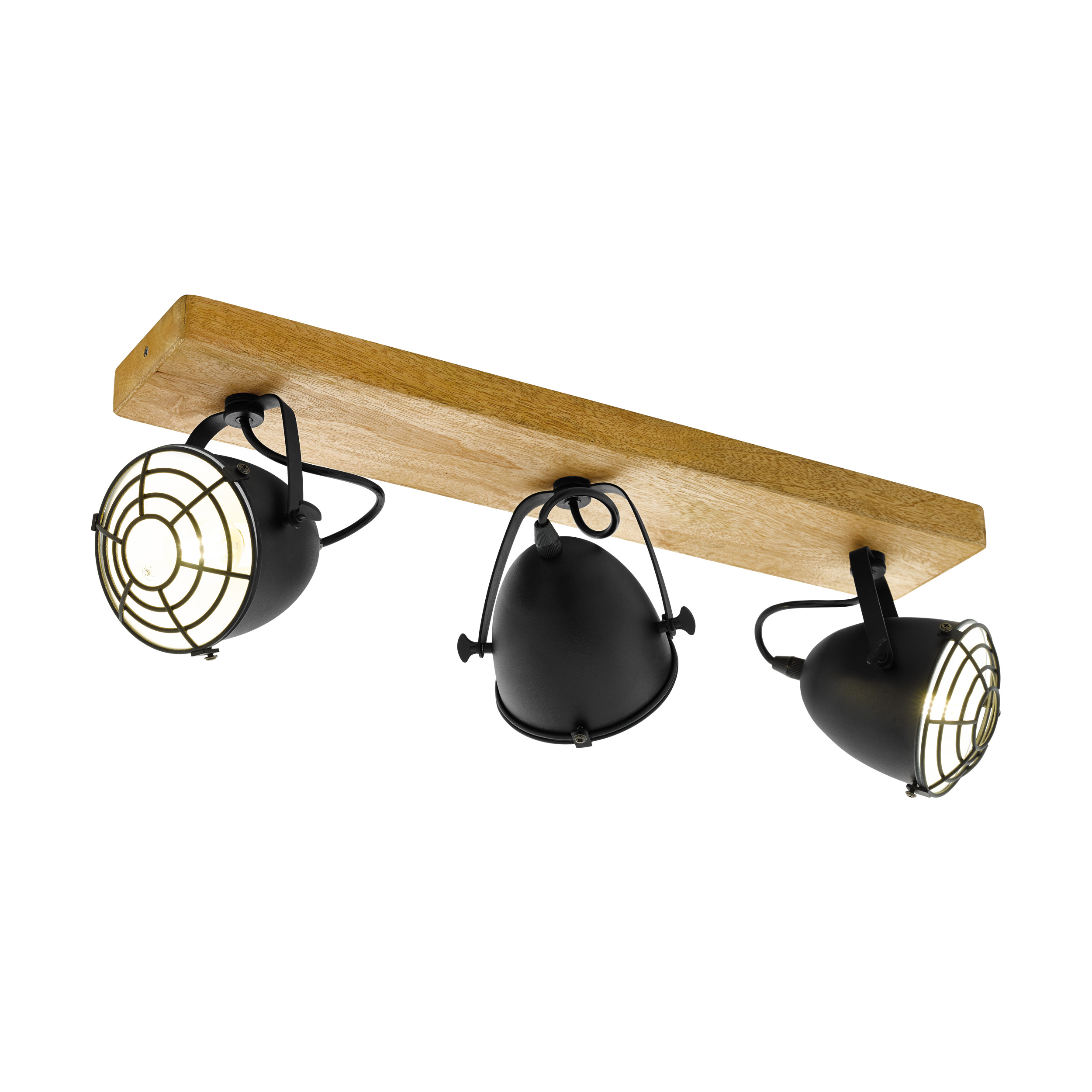 49078 Divar tavan işığı qara polad taxta 3X40W 21/59x11sm GATEBECK