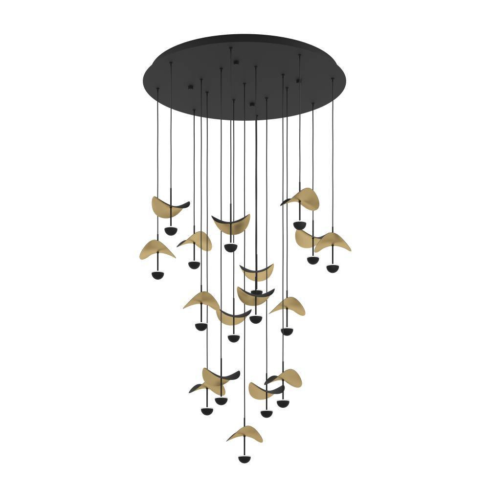 390341 çilçıraq qara qızılı polad 17x2.3W 220cm