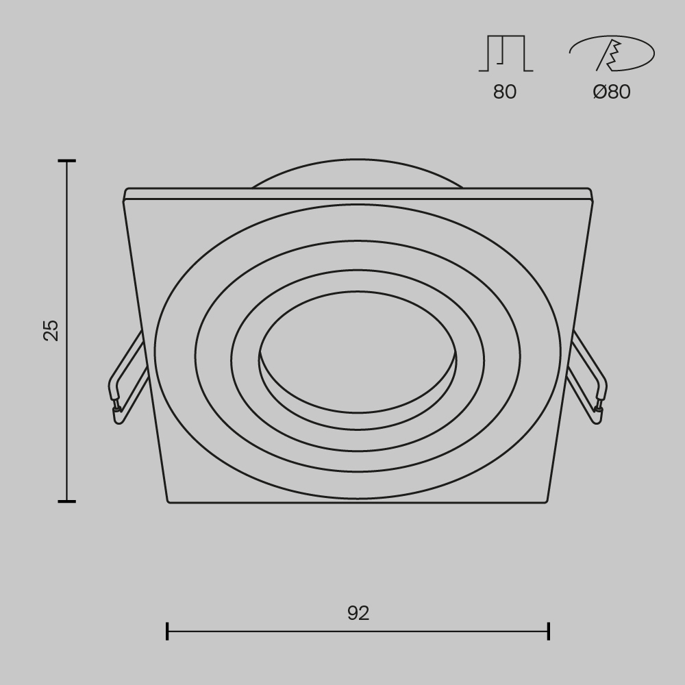 DL024-2-01W Spot ağ metal 1X10Vt 126/126mm Metal Modern