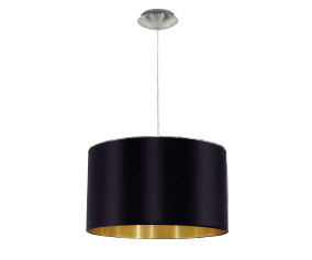 31599 Təkli asqı lampa qara parça 60W 110sm MASERLO