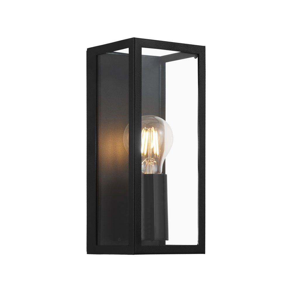 99123 Divar işığı qara metal şüşə 60W E27 10sm AMEZOLA