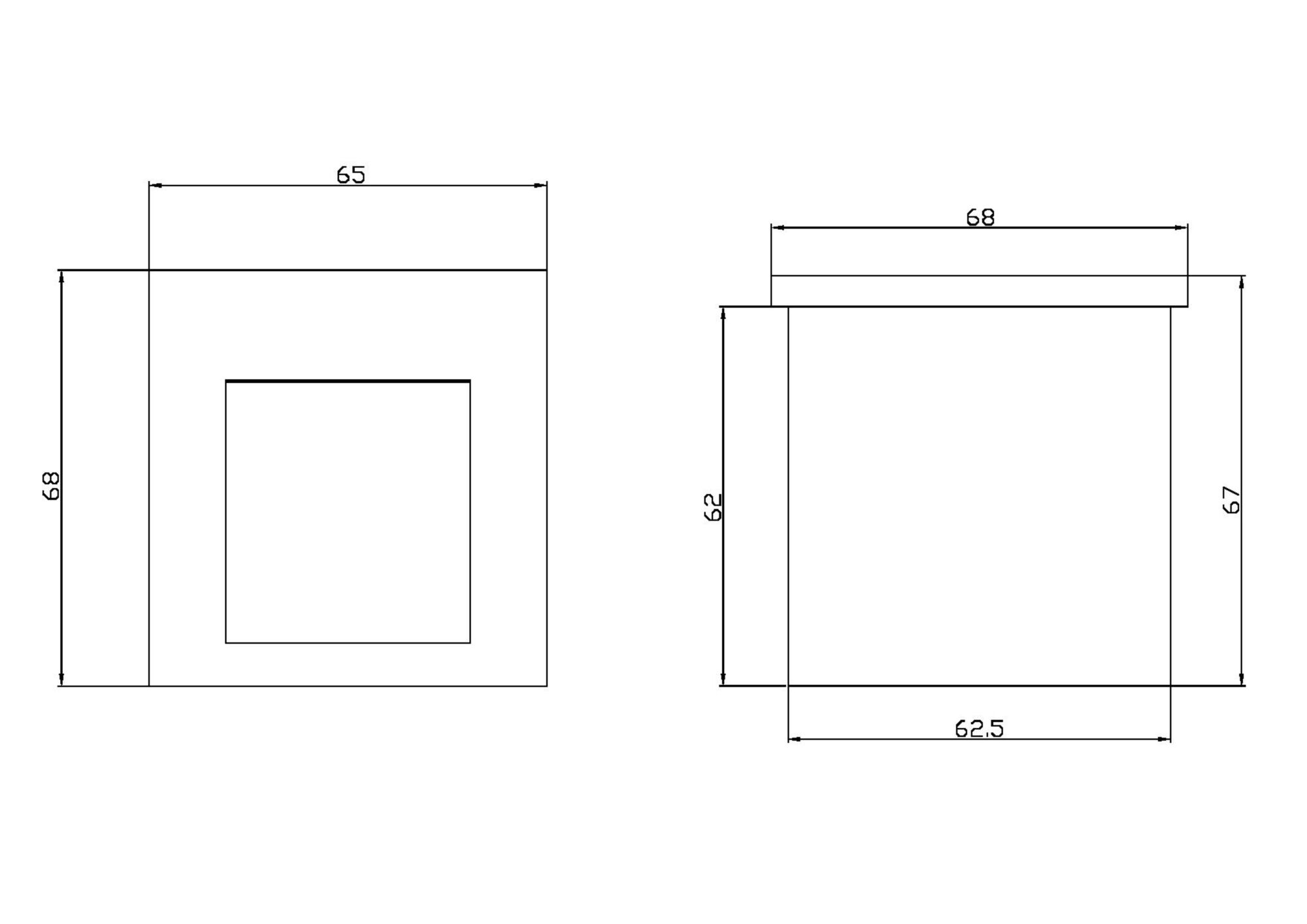 O038-L3B Spot qara alüminium 1X3Vt 5/68/63X63mm ARCA