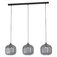 99372 Çilçıraq qara polad qara şüşə 3X40Vt(E27) 110sm MANTUNALLE