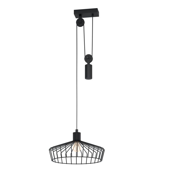 43437 Təkli asqı lampa qara polad 1X40W 110/D38sm WINKWORTH 