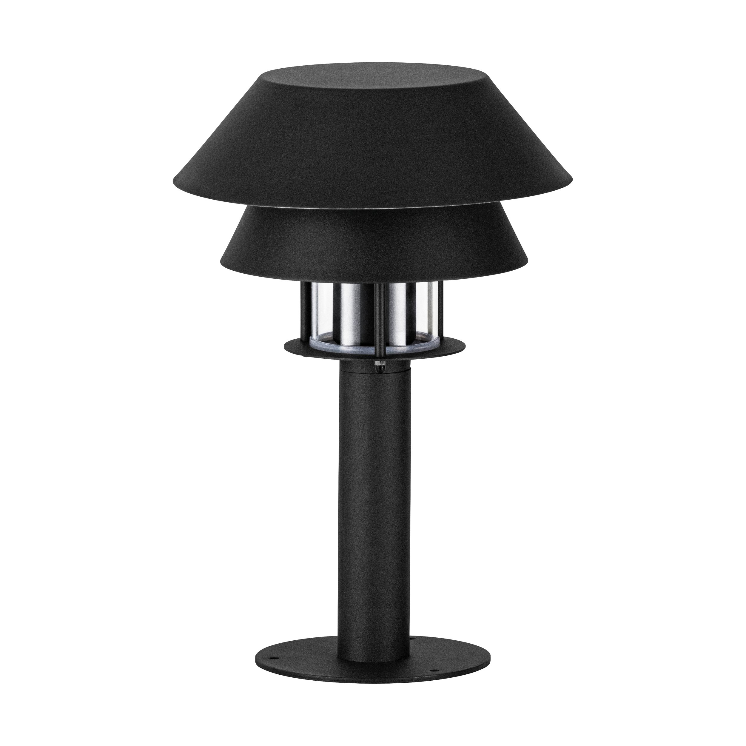 900802 Çöl yer lampası qara polad şəffaf şüşə 1X40W 33/22/22sm CHIAPPERA