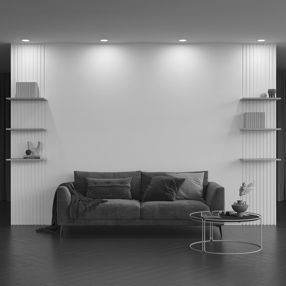 DL002-1-01W Spot ağ alçı 1X12Vt 130/117mm Gyps Modern