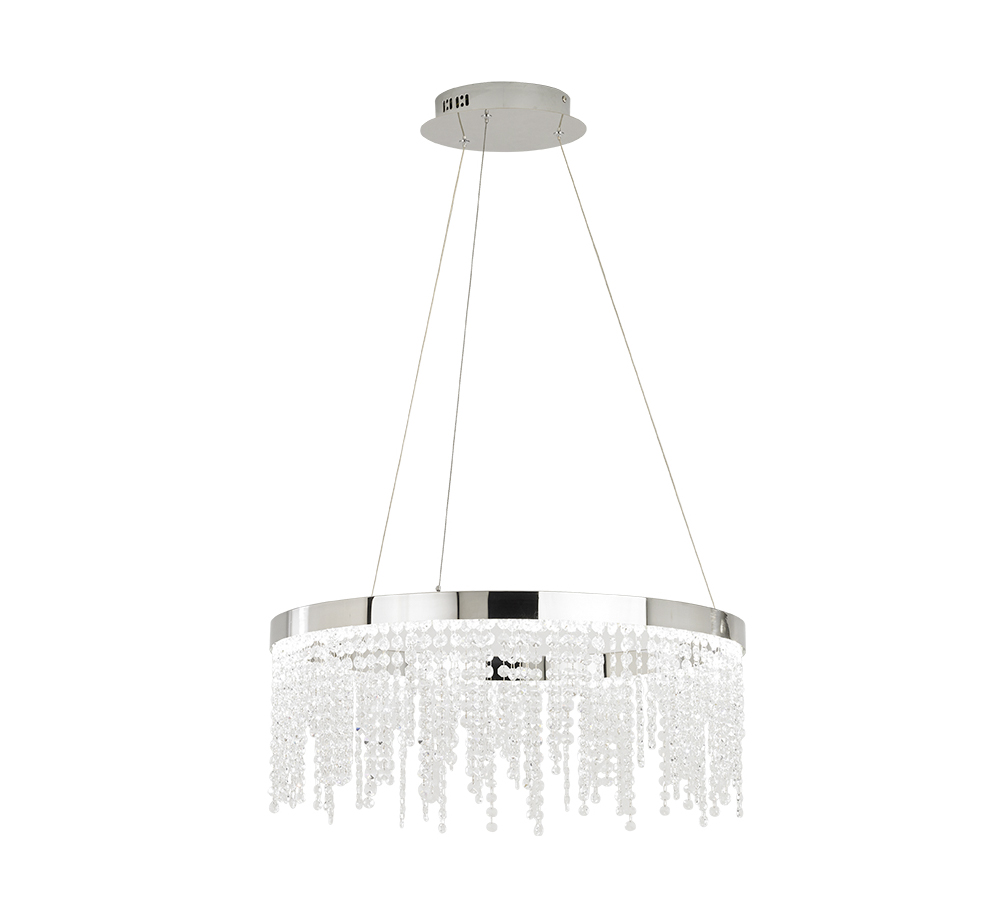 39279 Çilçıraq xrom polad şəffaf kristal 1X28W 150sm ANTELAO